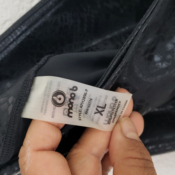 Mono b glossy shadow snake high-waisted Leggings black size Xlarge - Picture 9 of 10